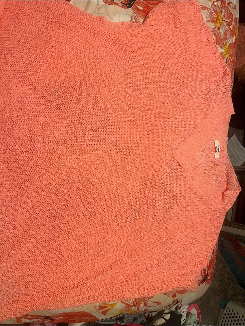 Zenana Outfitters Coral Knit Sweater